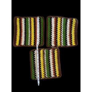 Vintage MCM Handmade Potholders/Trivets- Set of 3